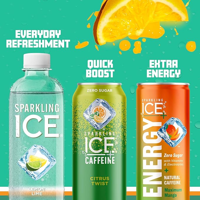 Sparkling Ice, Lemon Lime Sparkling Water, Zero Sugar Flavored Water, with Vitamins and