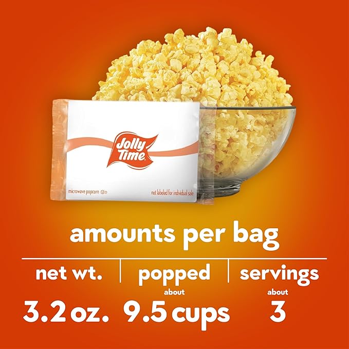 Jolly Time Blast O Butter, Ultimate Movie Theater Butter Microwave Popcorn, 3.2oz Sharing Bag, 3