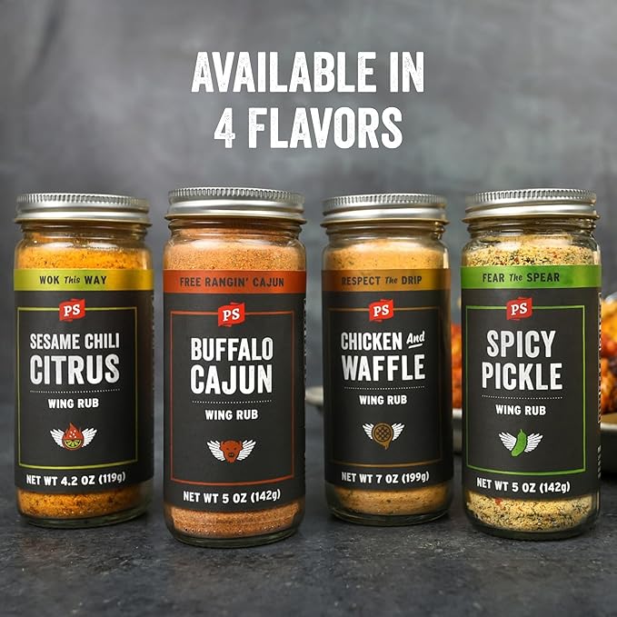 PS Seasoning Sesame Chili Citrus Wing Rub - Zesty Korean Seasoning Dust with Sesame, Gochugaru
