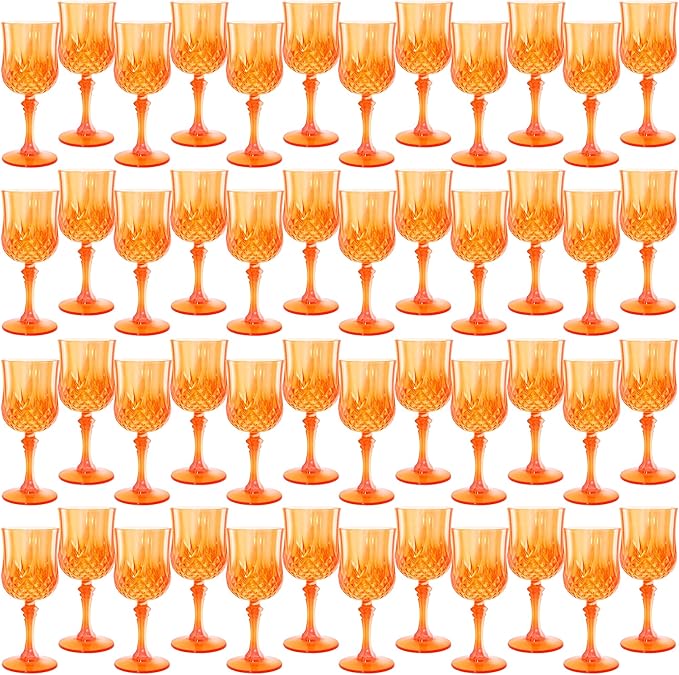 Plastic Wine Glasses，Plastic Goblets Vintage Style Cordial Drinking Glasses for Wedding Reception