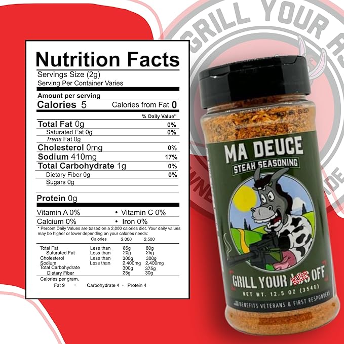 GYAO Ma Deuce Steak Seasoning – 12.5oz Large Granulated Steak Seasoning – MSG & Gluten Free – USA