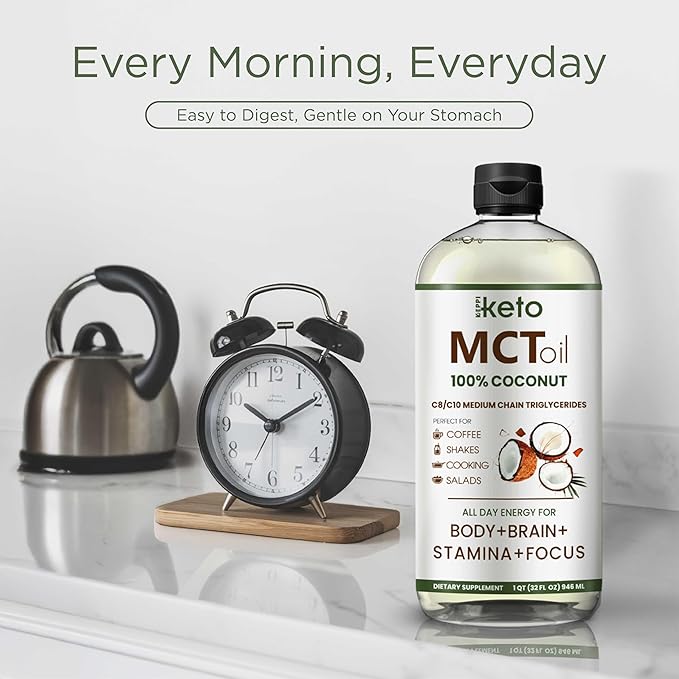 Keppi MCT Oil - From 100% Coconuts - Flavorless C8 and C10, Non-GMO, Certified Gluten-Free, Palm