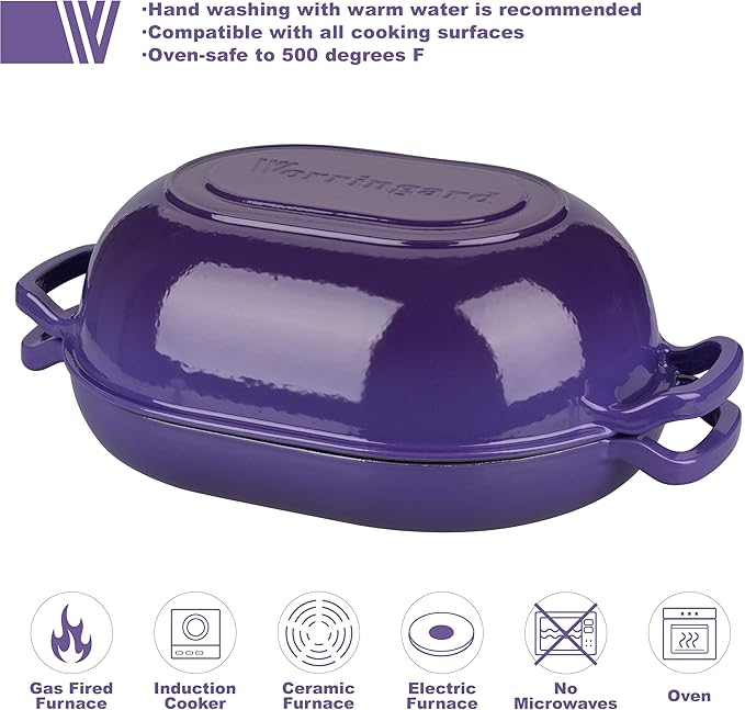 Enameled Cast Iron Sourdough Bread Oven, Dutch Oven, Loaf Cast Iron Bread Pan for Homemade Bread