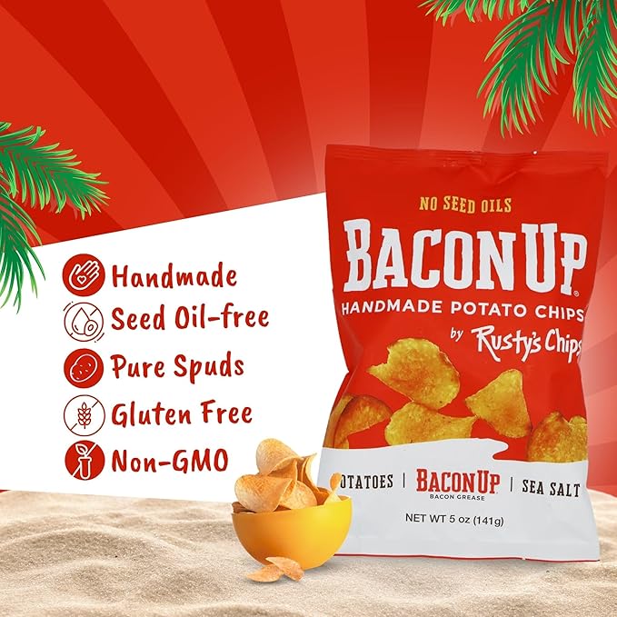 Bacon Up - Handmade Crunchy Healthy Potato Chips - No Preservatives, No Seed Oils, Gluten Free
