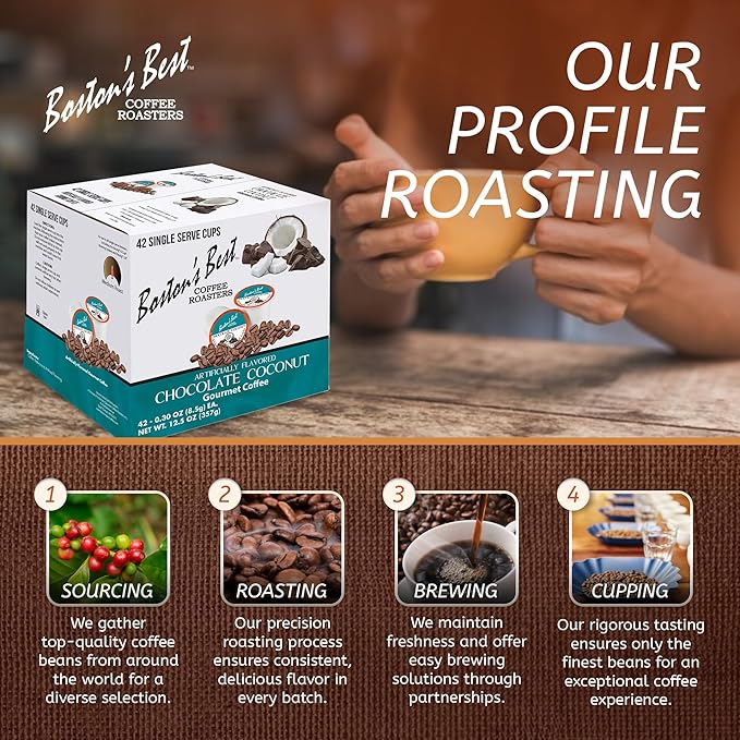 Boston’s Best - Chocolate Coconut Flavored Dessert Gourmet Coffee Compatible with Keurig Coffee