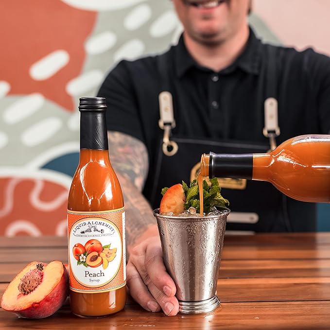Liquid Alchemist Peach Syrup for Drinks - Real Ingredients Make the Perfect Summer Cocktail or