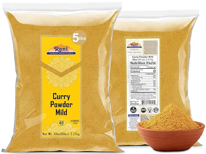 Rani Curry Powder Mild (10-Spice Authentic Indian Blend) 80oz (5lbs) 2.27kg Bulk ~ All Natural |