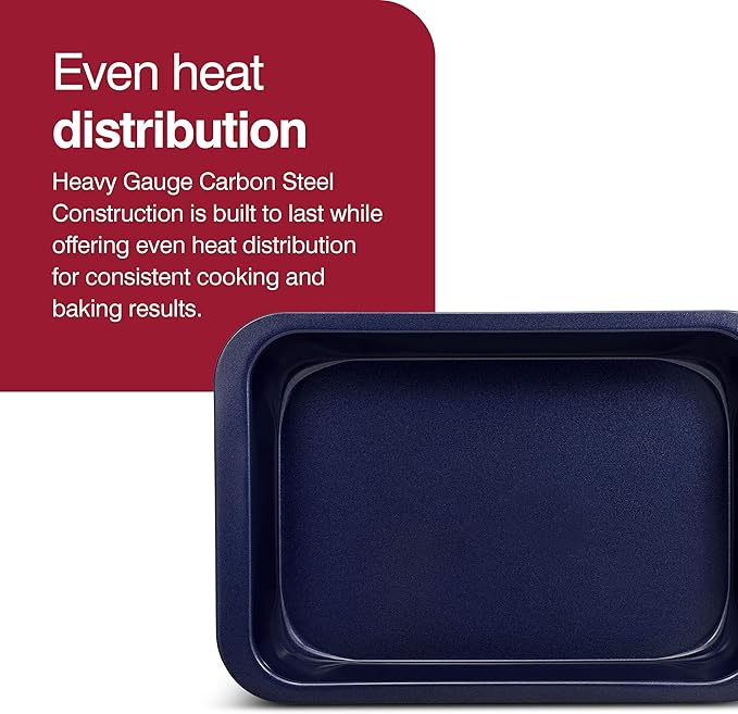 Zyliss E980190 Non-Stick Oven Tray | 30cm x 20cm | Carbon Steel | Dark Blue | Baking