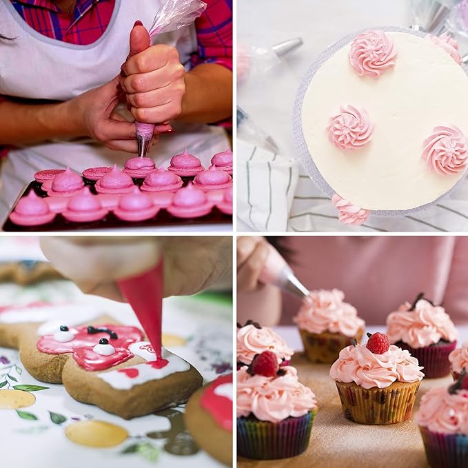 Riccle Disposable Piping Bags 12 Inch - 100 Anti Burst Pastry Bags - Icing Piping Bags for Frosting
