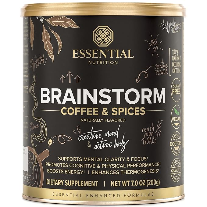 Essential Nutrition Brainstorm - Functional Coffee and Spices Supplement - Focus, clarity and