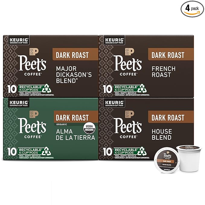 Peet's Coffee, Keurig K-Cup Pods Dark Roast Variety Pack - Major Dickason's Blend, French Roast