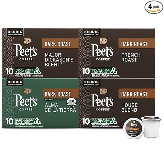 Peet's Coffee, Keurig K-Cup Pods Dark Roast Variety Pack - Major Dickason's Blend, French Roast