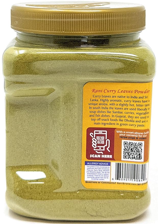 Rani Curry Leaves Powder (Kari Neem Patha) Indian Spice 12.3oz (350g) PET Jar ~ All Natural | Vegan