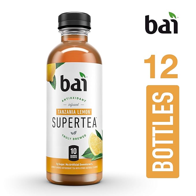 Bai Iced Tea, Tanzania Lemon, Antioxidant Infused Supertea, Crafted with Real Tea (Black Tea, White