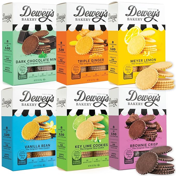 NEW! Dewey's Bakery Complete Cookie Collection | Meyer Lemon, Brownie Crisp, Triple Ginger, Vanilla