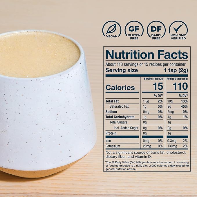 Laird Superfood Non-Dairy Reduced Sugar Superfood Coconut Powder Coffee Creamer, Keto, No Sugar
