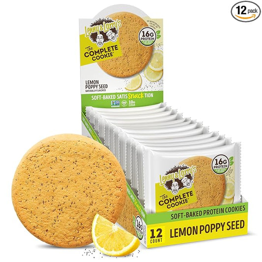 Lenny & Larry's The Complete Cookie, Lemon Poppy Seed, Soft Baked, 16g Plant Protein, Vegan