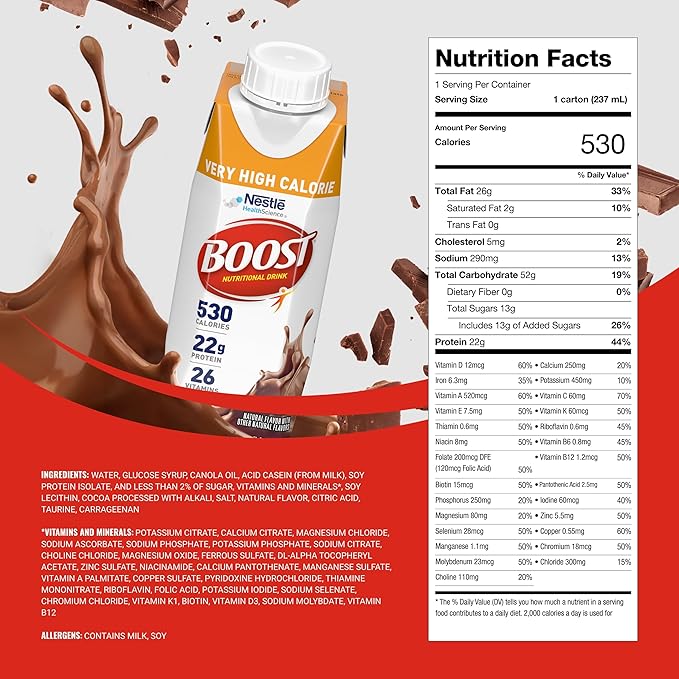 BOOST Very High Calorie Nutritional Drink ??Helps Weight Gain & Maintenance - 530 Calories - 26