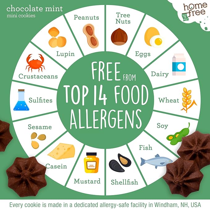 Homefree Treats You Can Trust Gluten Free Mini Cookies, Single Serve, Chocolate Mint, 0.95 Ounce