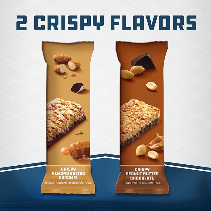 CLIF BUILDERS Protein Bars - Variety Pack - Crispy Almond Salted Caramel and Crispy Peanut Butter