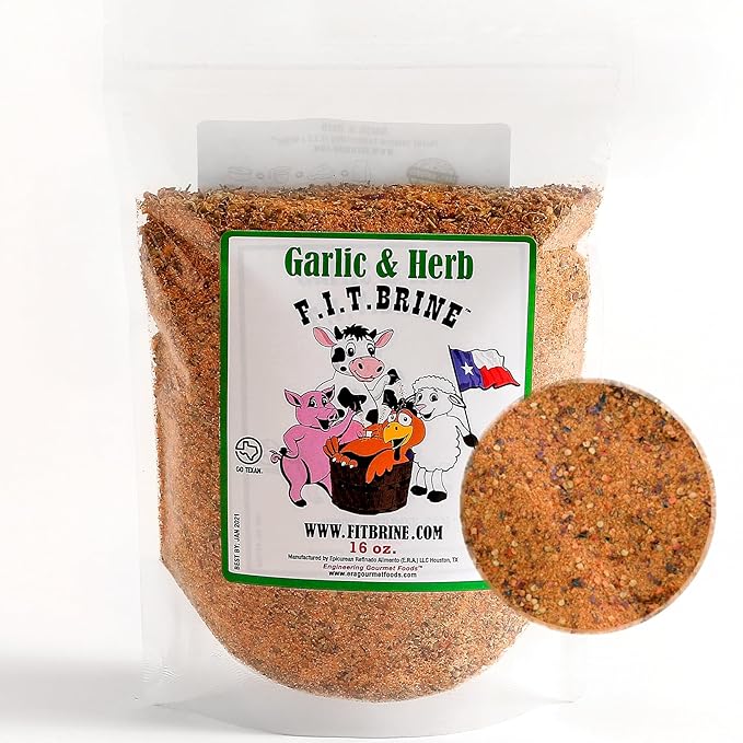 FIT Brine - Flavor Infused Tenderizing Brine - Garlic & Herb, 16oz | Meat Tenderizer & Seasoning |