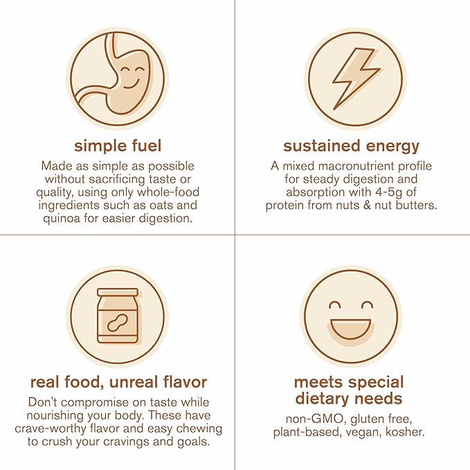 Skratch Labs Energy Bar | Cinnamon + Oatmeal (12 Pack) | Plant Based Healthy Snack | Low Sugar - 5g