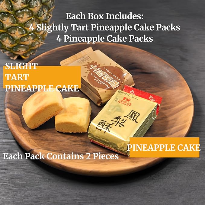 Nourish Xuan Assorted Handmade Taiwanese Pineapple Cakes, Fig Newton-Like Shortbread Cookie Bars, 8