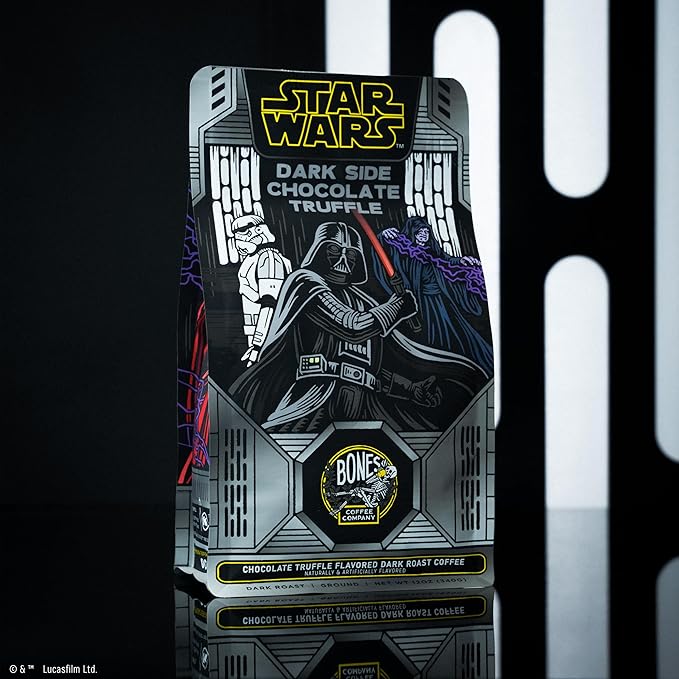 Bones Coffee Company Star Wars Dark Side, Chocolate Truffle Flavored Coffee, Medium Roast Low Acid