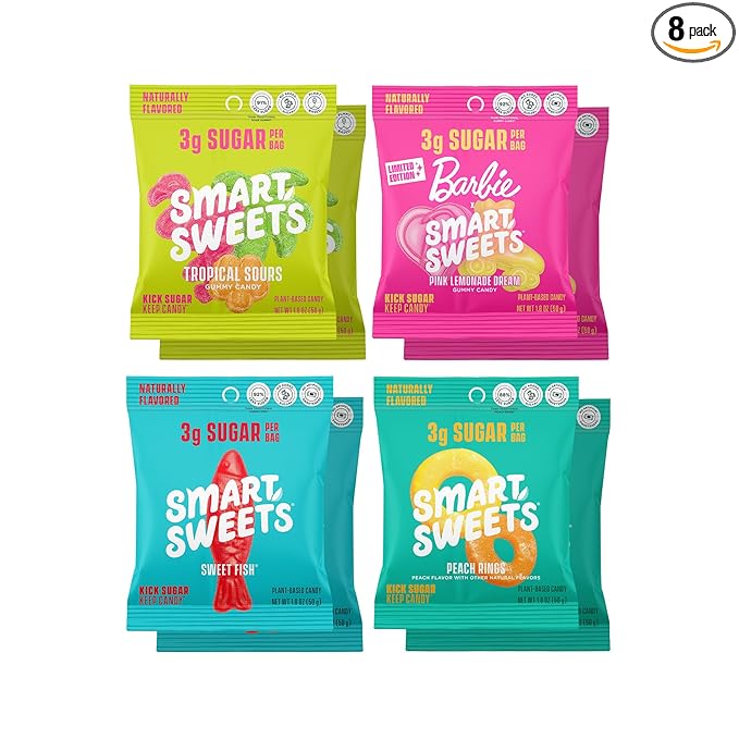 SmartSweets Variety Pack Candy, 1.8oz (Pack of 8), Candy With Low Sugar & Calorie, Healthy Snacks