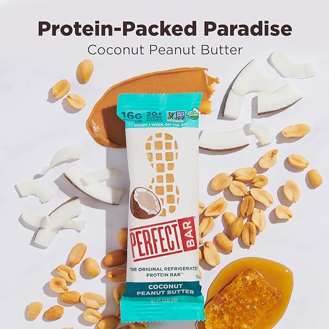 Perfect Bar Original Refrigerated Protein Bar, Coconut Peanut Butter, 2.5 Ounce Bar, 8 Count (Pack