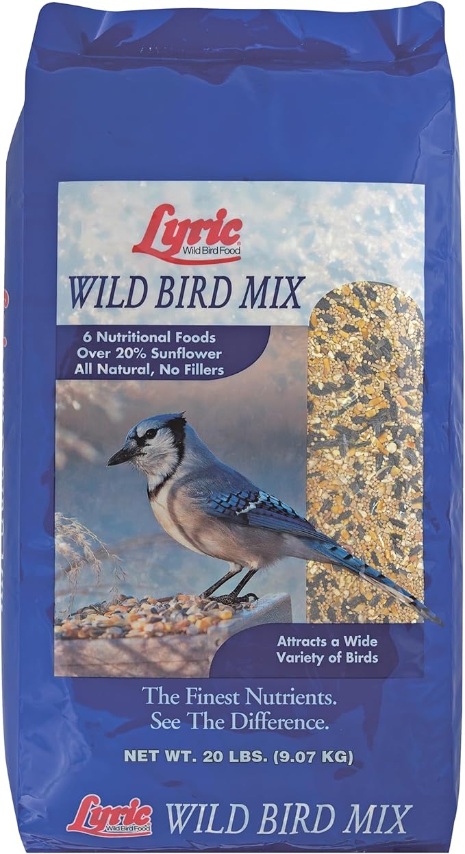 Lyric Wild Bird Mix - Wild Bird Food for Outside Feeders - Attracts Doves, Jays and many more - 20