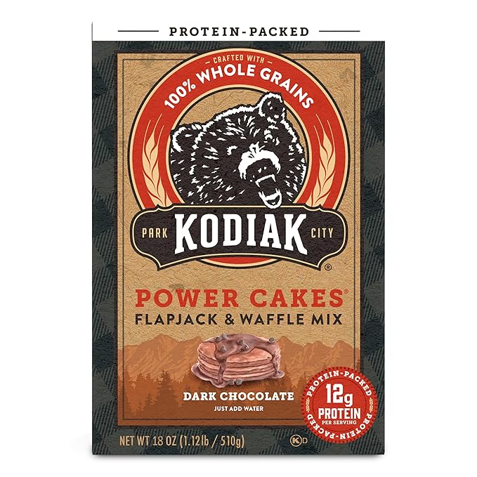 Kodiak Cakes Protein Pancake Power Cakes, Flapjack and Waffle Baking Mix, Dark Chocolate, 18 Ounce