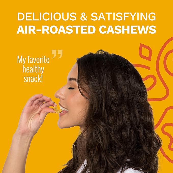 Golden Turmeric Wrapped Whole Cashews by Karma Nuts, Air Roasted with Natural Skins, 2X more Fiber
