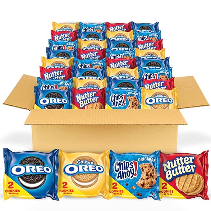 OREO Original, OREO Golden, CHIPS AHOY! & Nutter Butter Cookie Snacks Variety Pack, School Snacks