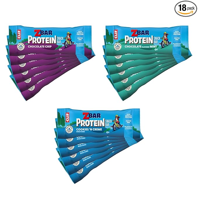 Zbar Protein - Chocolate Chip, Chocolate Mint, Cookies 'n Creme - Variety Pack - Crispy Snack Bars