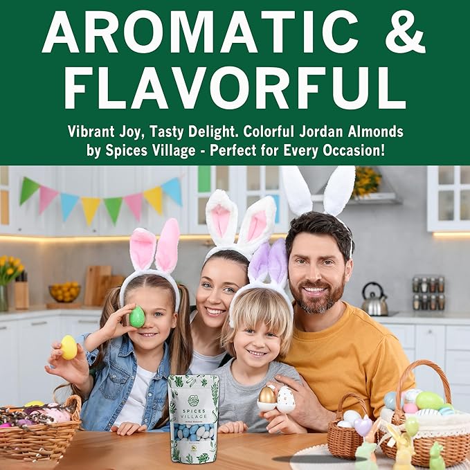 Spices Village Jordan Almonds, Blue and White, Crunchy Candy Coated Almonds, 32 oz, Perfect for