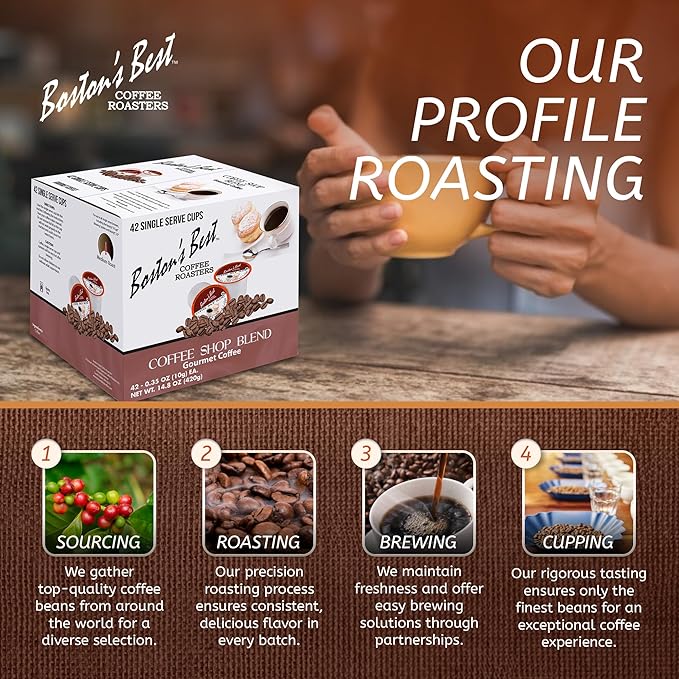 Boston’s Best - Coffee Shop Blend, Hearty Medium Roast, Delicious Gourmet Coffee Compatible with