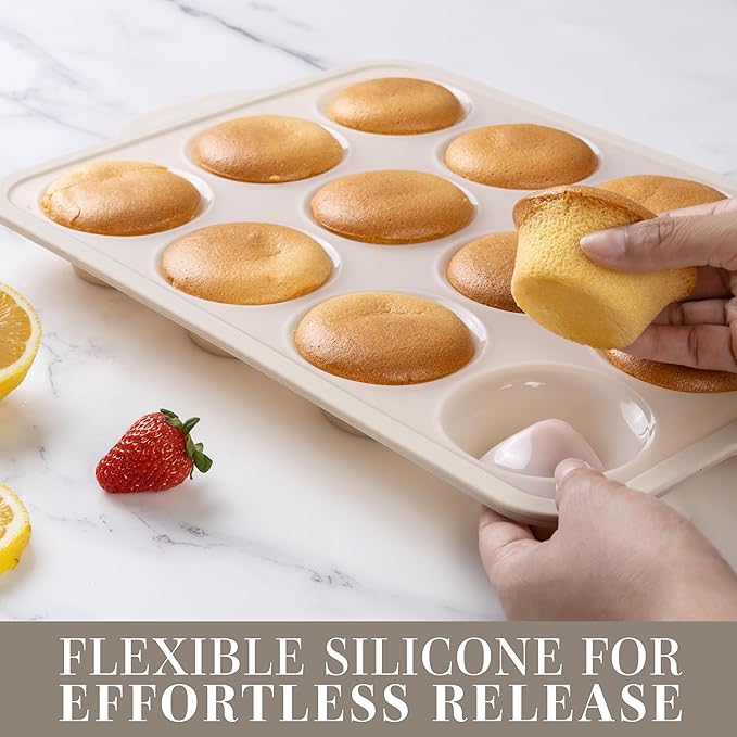 COOK WITH COLOR 17 Pc. Silicone Baking Pan Set - Non-Stick & Easy Clean Silicone Muffin Pans for