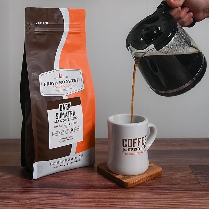 Fresh Roasted Coffee,100% Dark Sumatra Mandheling | 2 lb (32 oz) | Single Origin | Dark Roast |
