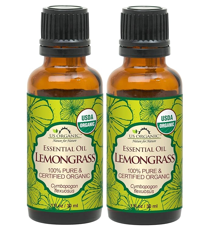 US Organic 100% Pure Lemongrass Essential Oil, USDA Certified Organic, Extracted by Steam