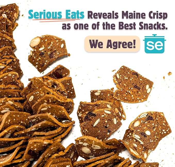 Maine Crisp Variety 5 Pack, Gluten Free Crackers – Snack Crackers, Grain Free, Non-GMO - Cranberry