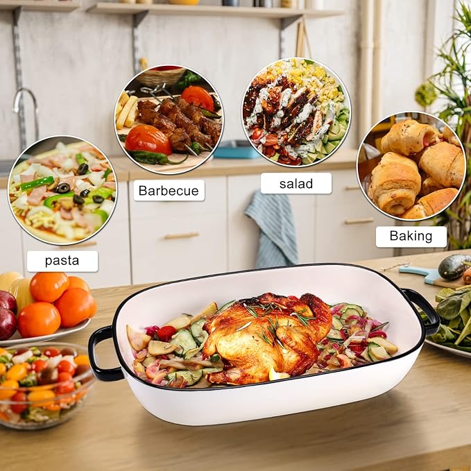 6 Quart Large Rectangular Baking Dish, 16x11 Inches Ceramic Baking Pan Casserole Dish for