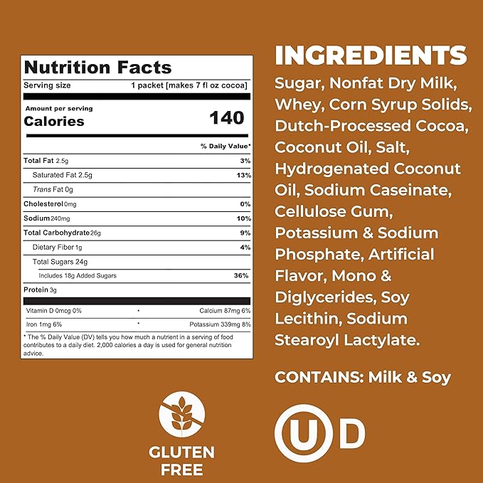 Cocoa Classics Caramel Cocoa Mix Hot Chocolate Made with Nonfat Milk Just Add Hot Water Make Hot or