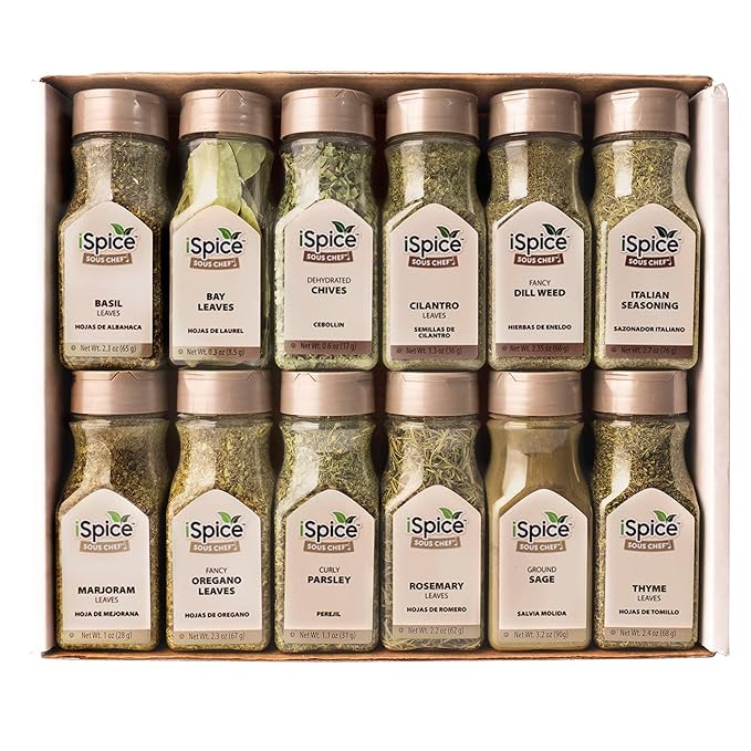 iSpice 48-Pack Starter Spice Set ??Essential Herbs, Spices & Seasonings for Cooking ??Kitchen Gift