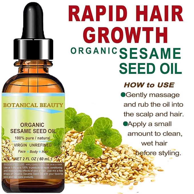 Organic SESAME SEED OIL 100% Pure Natural Virgin Unrefined Undiluted Cold Pressed Carrier Oil for