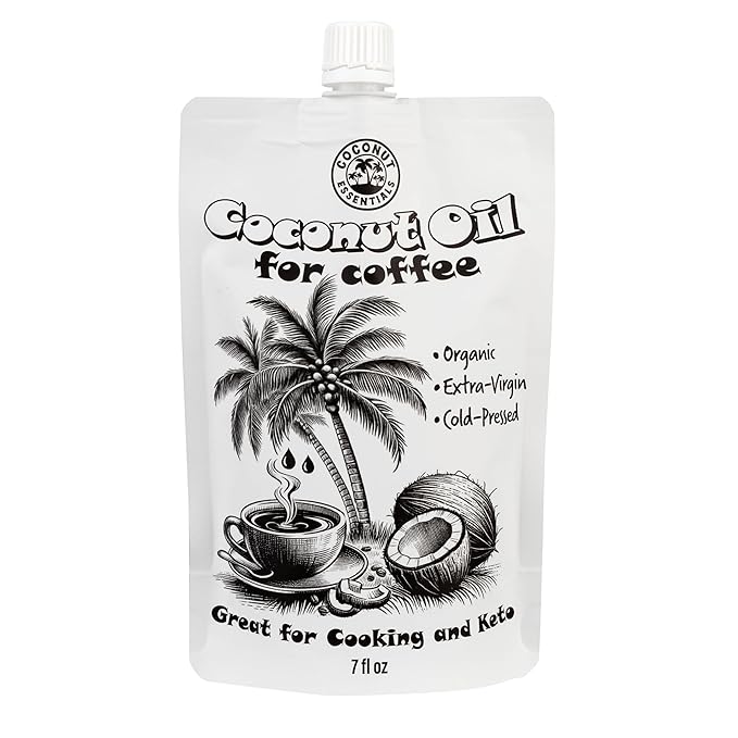 Coconut Essentials - Organic Coconut Oil for Coffee, Cold-Pressed, MCT Oil for Weight Loss, Brain &