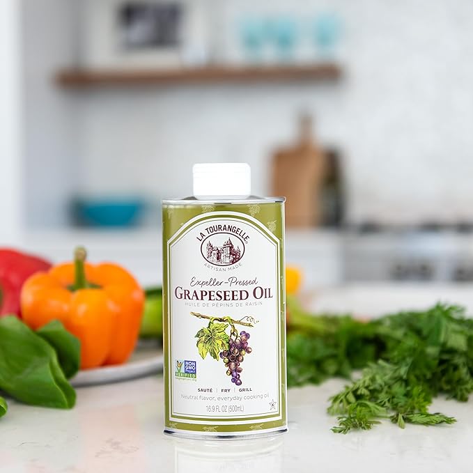 La Tourangelle, Expeller-Pressed Grapeseed Oil, High Heat Neutral Cooking Oil, Cast Iron Seasoning