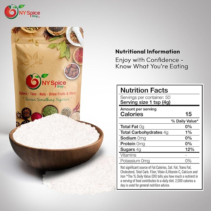 NY Spice Shop White Sanding Sugar - 1 Pound Sweet Colorful Edible Sprinkles For Candy Dish - Sugar