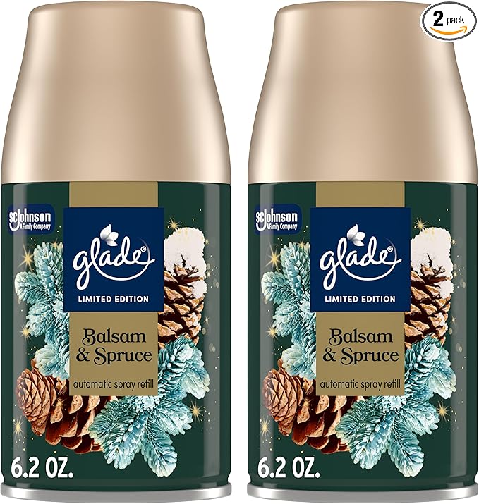 Glade Automatic Spray Refill, Balsam & Spruce, Scented Air Freshener for Home and Bathroom, 6.2 Oz