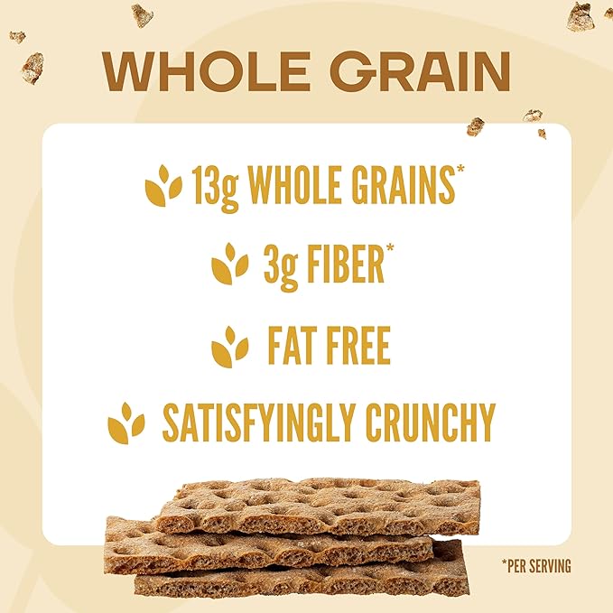 Wasa Whole Grain Crispbread, 9.2 oz (Pack of 12), Crackers, Non-GMO Ingredients, Fat Free, Made